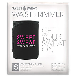 Sports Research, Sweet Sweat（スウィートスウェット）ウエストトリマー、スモール、ブラック＆ピンク、ベルト1本
