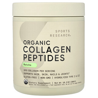 Sports Research, Peptides de collagène, Matcha, 288 g