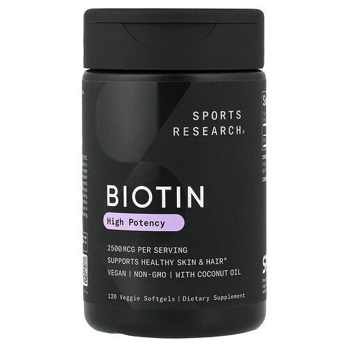 Sports Research, Biotin, 2,500 mcg, 120 Veggie Softgels