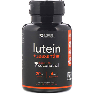 Отзывы о Спортс Ресерч, Lutein + Zeaxanthin with Coconut Oil, 120 Veggie Softgels
