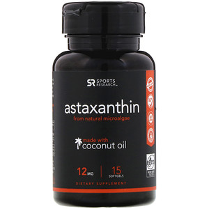Отзывы о Спортс Ресерч, Astaxanthin Made With Coconut Oil, 12 mg, 15 Softgels