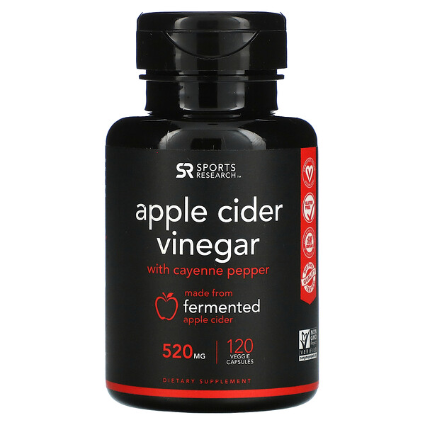 Apple Cider Vinegar with Cayenne Pepper, 520 mg, 120 Veggie Capsules