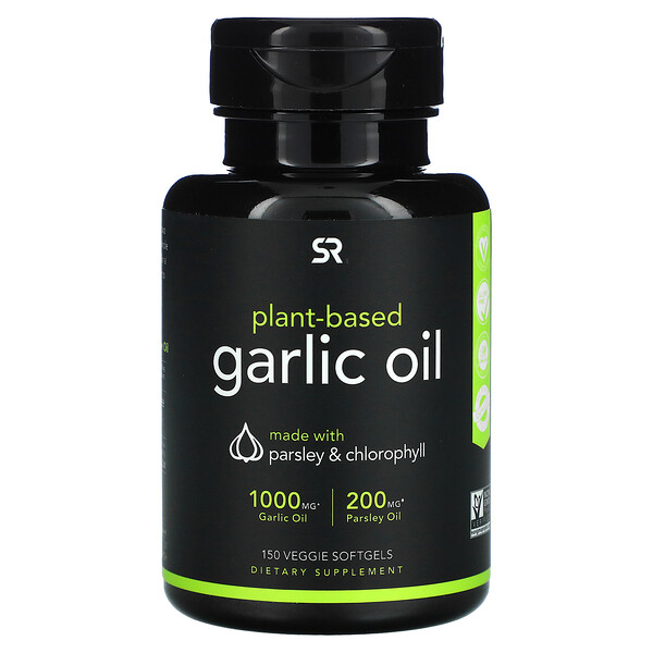 Plant-Based, Garlic Oil with Parsley & Chlorophyll, 150 Veggie Softgels