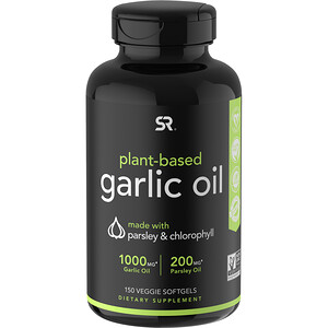 Отзывы о Спортс Ресерч, Plant-Based, Garlic Oil with Parsley & Chlorophyll, 150 Veggie Softgels