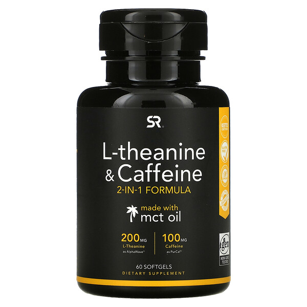 L-Theanine & Caffeine with MCT Oil, 60 Softgels