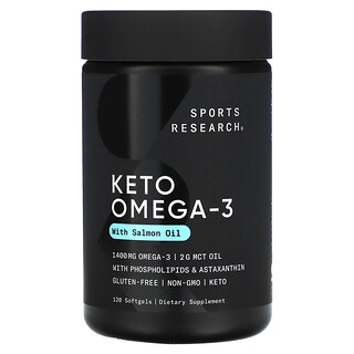 Sports Research, Ômega Cetogênica com Óleo de Salmão Vermelho Selvagem, 120 Cápsulas Gelatinosas