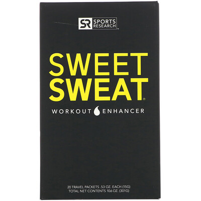 Sports Research Sweet Sweat Workout Enhancer, 20 Travel Packets, 0.53 oz (15 g) Each