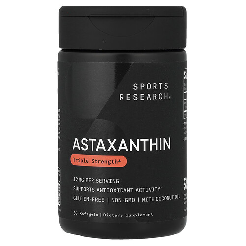 Sports Research Astaxanthin, Triple Strength, 12 mg, 60 Softgels