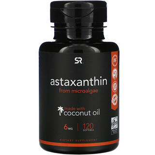 Sports Research, Astaxantina con aceite de coco, 6 mg, 120 cápsulas blandas