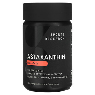 Sports Research, Ασταξανθίνη, Μίνι-Τόμοι, 6 mg, 120 Μαλακές Κάψουλες