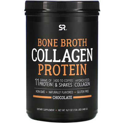 Sports Research Bone Broth Collagen Protein, Chocolate, 1.06 lb (480 g)