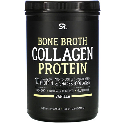 Sports Research Bone Broth Collagen Protein, Vanilla, 13.8 oz (390 g)