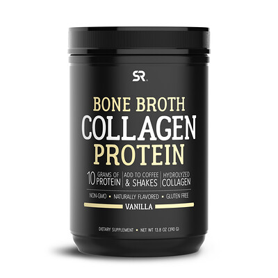 

Sports Research Bone Broth Collagen Protein, Vanilla, 13.8 oz (390 g)