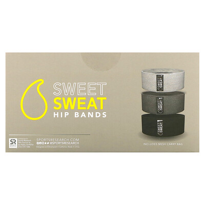 

Sports Research Sweet Sweat Hip Bands Gray 3 Bands