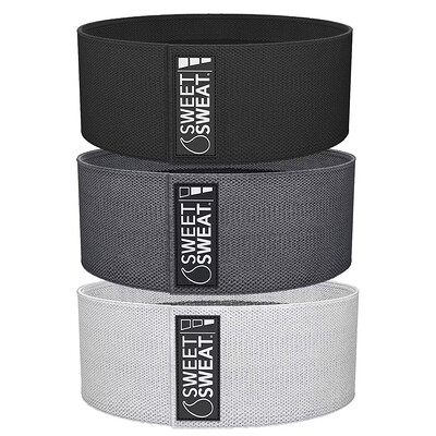 Product Image for Sports Research, Sweet Sweat , Hip Bands, Gray, 3 Bands