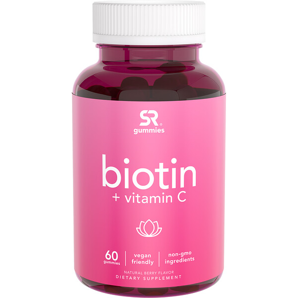 Sports Research, Biotin + Vitamin C, Natural Berry, 60 Gummies iHerb
