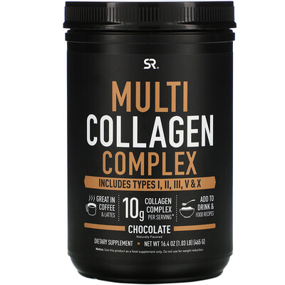 Sports Research Multi Collagen Complex, Chocolate, 1.03 lb (465 g)