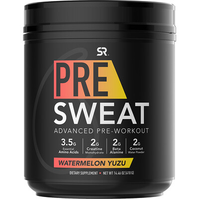 Sports Research Pre-Sweat Advanced Pre-Workout, Watermelon Yuzu, 14.46 oz (410 g)