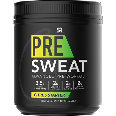Sports Research Pre-Sweat Advanced Pre-Workout, Citrus Starter, 14.46 oz (410 g)