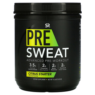 Sports Research, Pre-Sweat Advanced Pre-Workout, цитрусовая закваска, 410 г (14,46 унции)