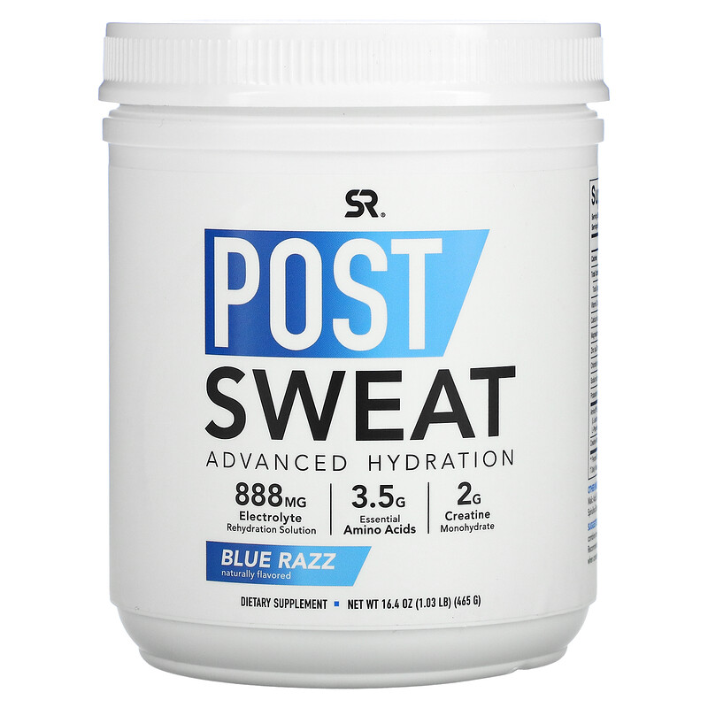 Post-Sweat Advanced Hydration, Blue Razz, 16.4 oz (465 g)