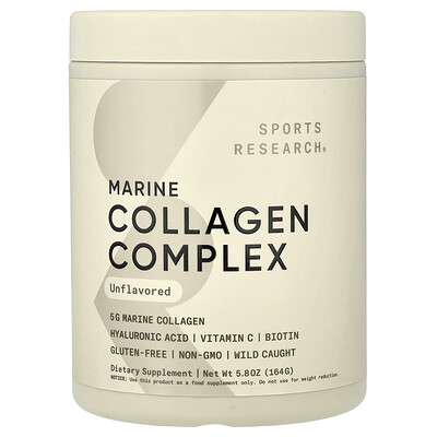 Sports Research, Complejo de colágeno marino, Sin sabor, 164 g (5,8 oz)