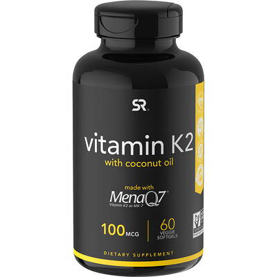 Sports Research витамин К2, 100 мкг, 60 растительных мягких желатиновых капсул