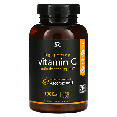 Sports Research High Potency Vitamin C 1 000 mg 240 Veggie Capsules