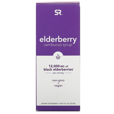 Sports Research Elderberry Sambucus Syrup, 12,000 mg, 4 fl oz (120 ml)
