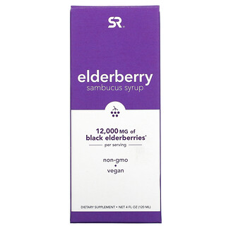 Sports Research, Elderberry Sambucus Holundersirup, 12.000 mg, 120 ml (4 fl. oz.)