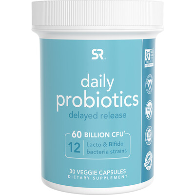Sports Research Daily Probiotics Delayed Release, 60 Billion CFU, 30 Veggie Capsules