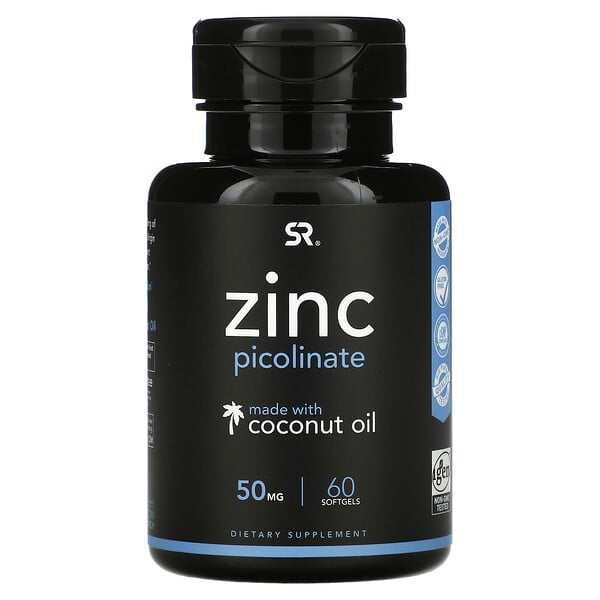 Sports Research‏, Zinc Picolinate, 50 mg, 60 Softgels