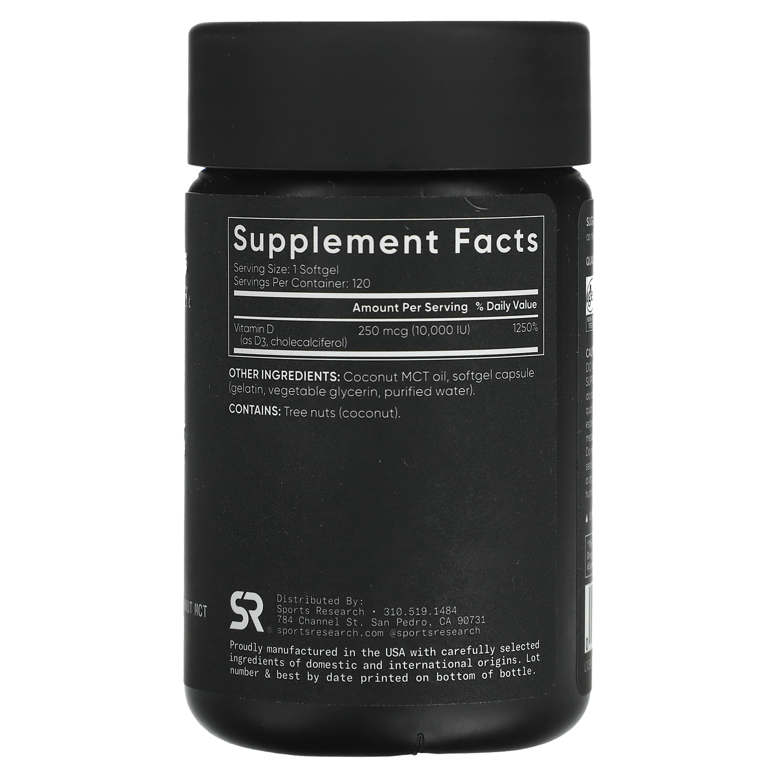 Sports Research Vitamin D3 with Coconut Oil, Softgels