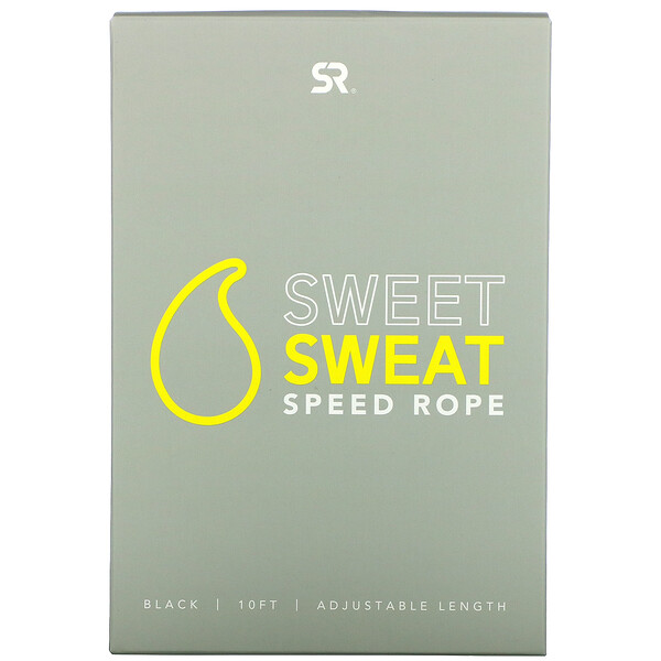 Sports Research, Sweet Sweat Speed Rope, Black, 1 Jump Rope
