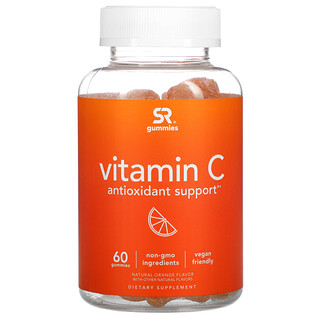 Sports Research, Витамин C, натуральный апельсин, 60 жевательных таблеток