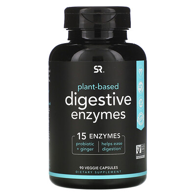 Sports Research Digestive Enzymes, Plant-Based, 90 Veggie Capsules