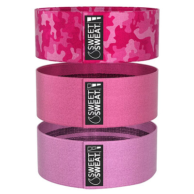 Product Image for Sports Research, Sweet Sweat, Hip Bands, Pink, 3 Bands
