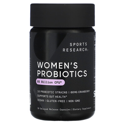 Sports Research  Women's Probiotics  Cranberry  65 Billion CFU  30 Delayed Release Capsules