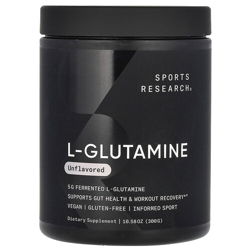 Sports Research L-Glutamine, Unflavored, 10.58 oz (300 g)