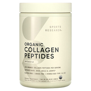 Sports Research, Organische collageenpeptiden, ongeparfumeerd, 300 g