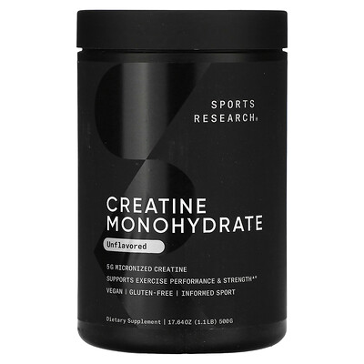 Sports Research  Creatine Monohydrate  Unflavored  1.1 lb (500 g)