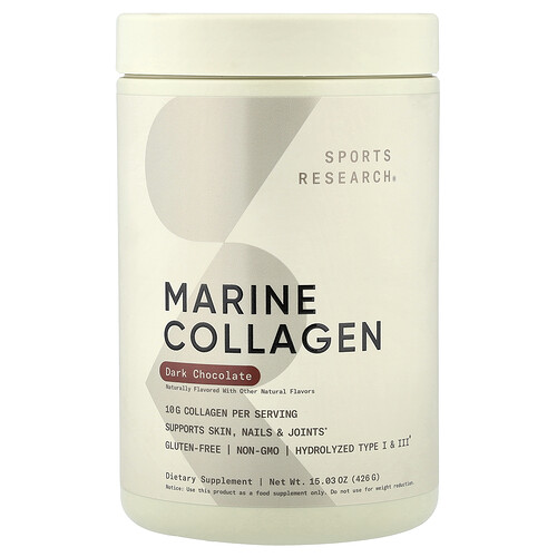 Sports Research, Marine Collagen, Meereskollagen, dunkle Schokolade, 426 g (15,03 oz.)