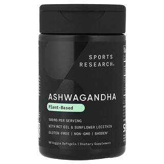 Sports Research, Ashwagandha, 60 cápsulas blandas vegetales