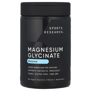Sports Research, Magnezyum Glisinat, 90 Bitkisel Kapsül (Kapsül Başına 80 mg)
