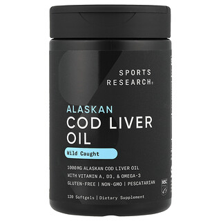 Sports Research, Alaskan Cod Liver Oil, 120 Softgels