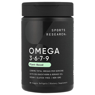 Sports Research, Omega 3-6-7-9，植物基，90 粒素食軟膠囊