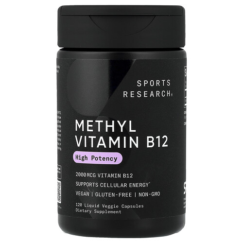 Sports Research, Methyl Vitamin B12, 2.000 mcg, 120 flüssige pflanzliche Kapseln