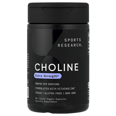Photos - Vitamins & Minerals Sports Research , Choline, 60 Liquid Veggie Capsules SRE-09370 (400 mg per Capsule)