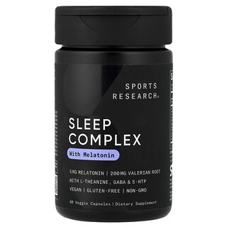 Sports Research, 含褪黑荷爾蒙的睡眠幫助複合物，60 粒素食膠囊