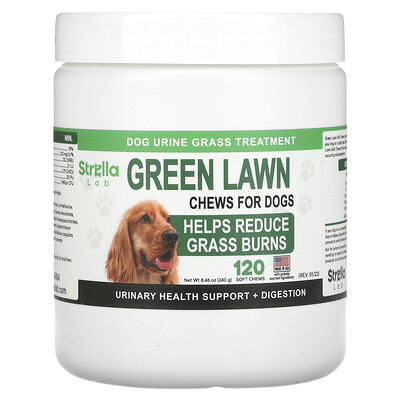StrellaLab  Green Lawn Chews For Dogs  120 Soft Chews  8.46 oz (240 g)